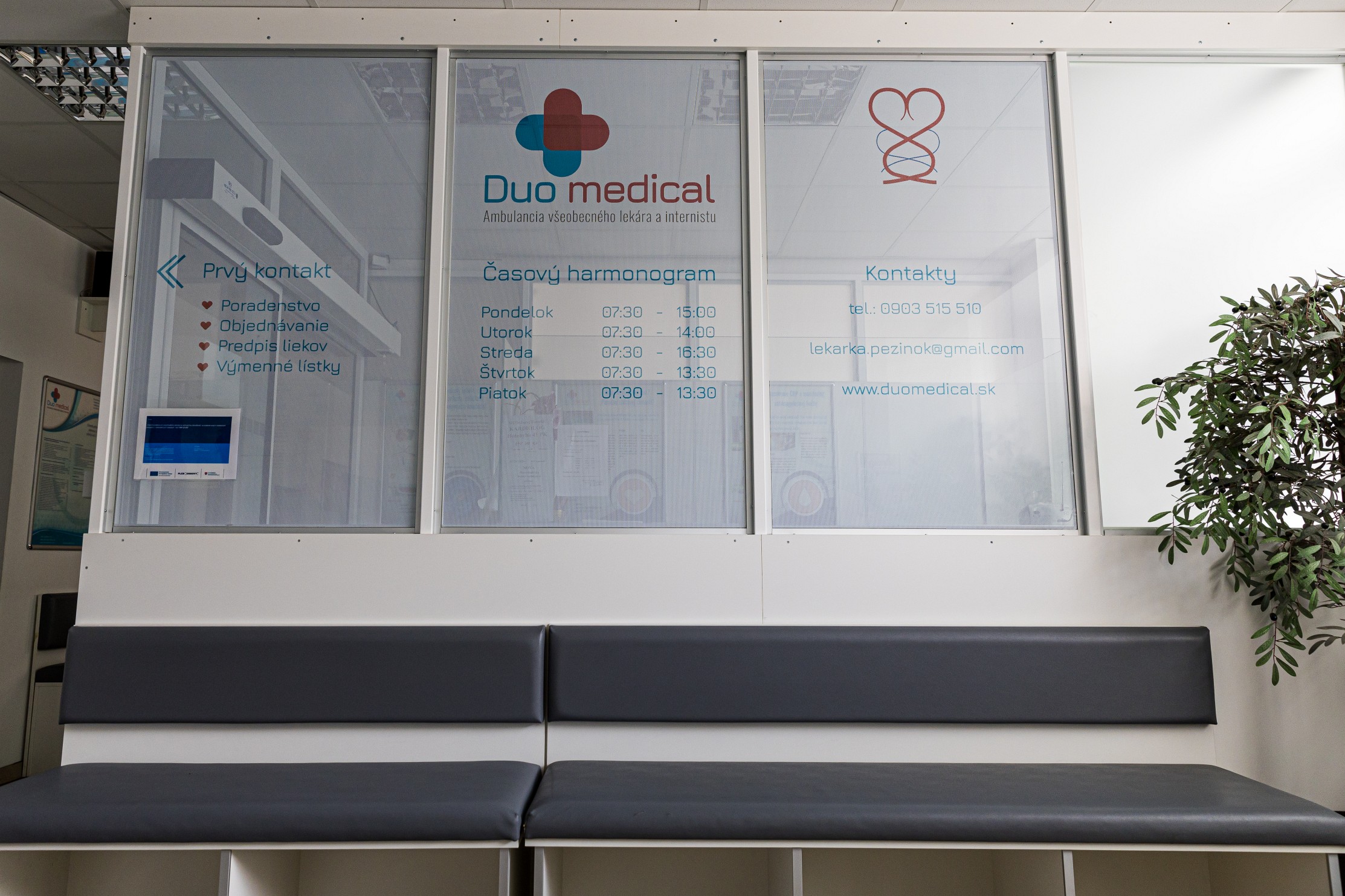 pohľad na čakáreň Duo Medical